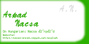 arpad nacsa business card